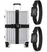 LUGGEX Luggage Straps TSA Approved, Luggage Straps for Suitcases, Easy Adjustable & Reinforced Bu...