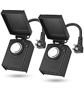 BN-LINK 24 Hour Heavy Duty Mechanical Timer, Outdoor Timer Outlet Waterproof with 30 Minutes Inte...