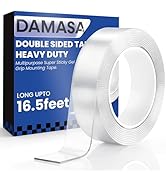 DAMASA Double Sided Tape Heavy Duty Nano Tape for Strong Adhesion & Picture Hanging, 1.18" x 198"...