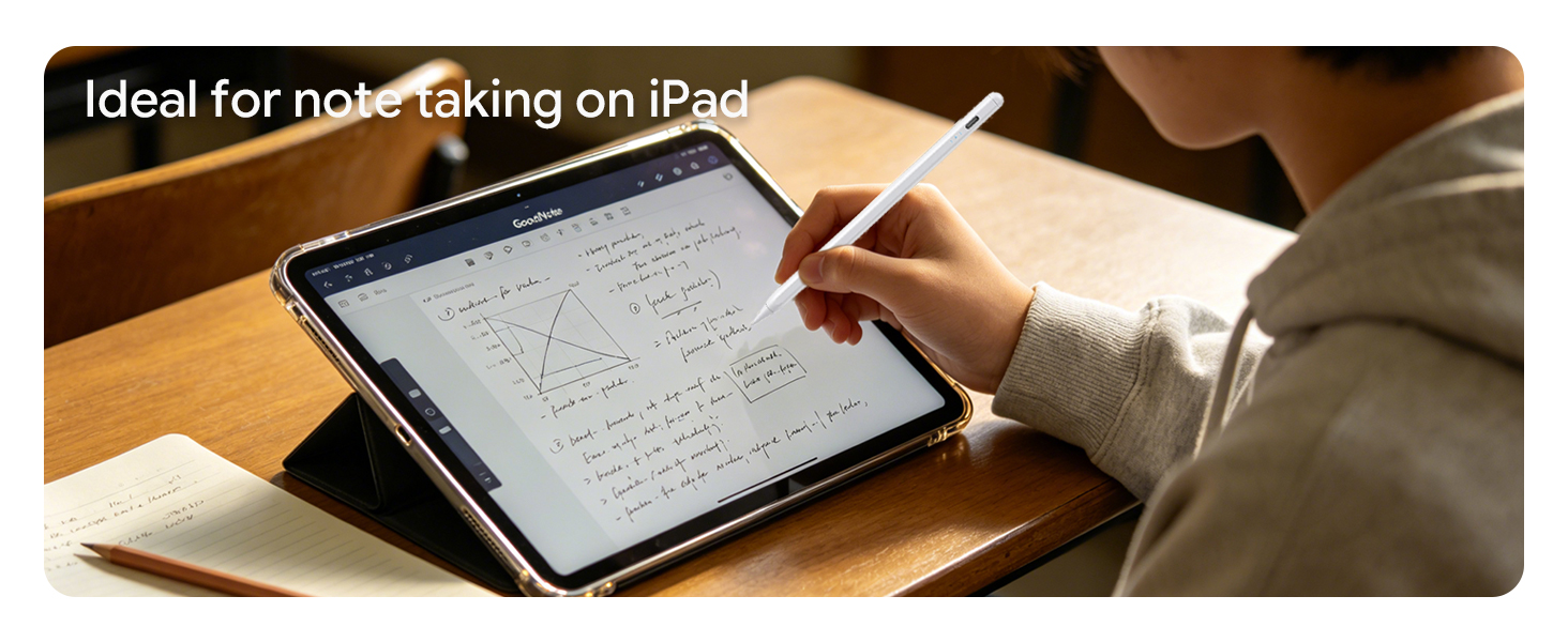 Ideal for note taking on iPad