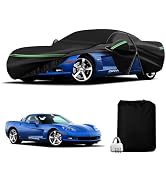 DTNESS for Corvette 1963-1967 C2 Car Cover 210D Outdoor Waterproof UV Protection, with Cotton Lay...