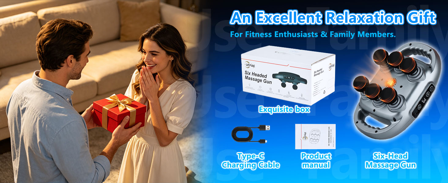UFFAE 6 Head Massage Gun Back Massager Pain Relief