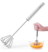 Newness Whizzy Whisk, Stainless Steel Semi Automatic Blender for Home -Versatile Tool for Egg Bea...
