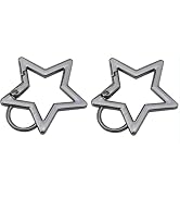 2Pcs Star Shaped Stainless Steel Keychain Clip Carabiner Snap Hook Holder Star Carabiner Hook Cli...