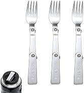 3Pcs Silver Forks Replacement for Food Jar 16 Oz, Multifunctional Foldable Replacement Portable F...