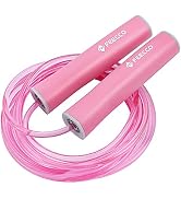 FEECCO Jump Rope for Kids, Pink and Blue Colored Jump Ropes for Girls and Boys 3~12 Years Old, wi...