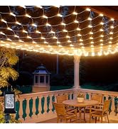 LitHome 10 x 10FT Christmas Net Lights Outdoor, 8 Modes Connectable Led Net Lights, 200 LED Chris...