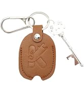 LVYOUME Car Key Cover Initial Letter Silver Hook Keychain Universal Sleeve for Broken Keys,Caps f...