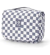 Narwey Small Hanging Travel Toiletry Bag for Traveling Women, Checkered Travel Bag for Toiletries...