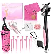 Wynaura 17 Pcs Golf Accessories Kit, Includes Cleaner Brush, Towel, Plastic Tees, Golf Ball Bag w...
