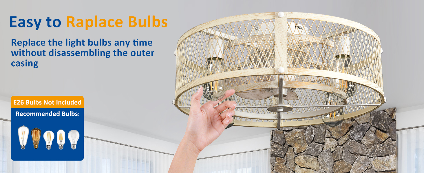 flush mount ceiling fan with light