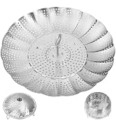 Cluren Steamer Basket for Cooking 304 Stainless Steel Entirely Thickened,Collapsible Steamer Inse...
