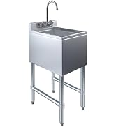 14.5 in. x 19 in. One Compartment Stainless Steel Underbar Sink with Faucet for Commercial Use