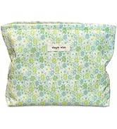 STARDW Aesthetic Floral Makeup Bag Cute Small Cosmetic Bags for Women Girls, Travel Toiletry Bag ...