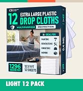 Caelum Star Light 0.4 mil plastic drop cloth, 12 pack.
