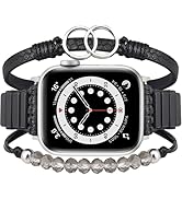 MOFREE Boho Leather Bracelet Compatible with Apple Watch Band for Women 38mm 40mm 41mm 42mm, Hand...