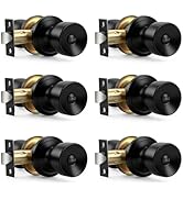 Brotima Matte Black Door Knobs Tulip Door Handles with Privacy Locking Function for Home Improvem...