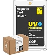 HYARUAT 130pt Magnetic Card Holders for Trading Cards - White Clear One Touch Hard Cases, 20 Pack