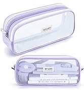 KALIDI Grid Mesh Pencil Case Pen Bag Clear Case Marker Pouch Multifonction Organizer Box Transpar...