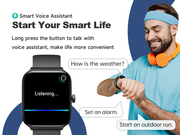 a man wearing a watch and talking to a man wearing an earphones.