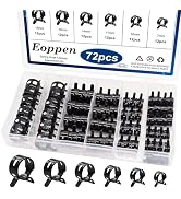 Eoppen 72Pcs Spring Hose Clamps Fuel Line Silicone Vacuum Hose Low Pressure Air Clamps & Sleeving...