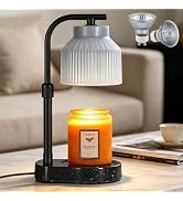 nawaza Ceramic Candle Warmer Lamp Marble Base Adjustable Height Wax Melter | For jar scented cand...