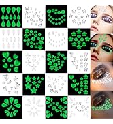 Luminous Face Gems,1001 Pcs Self-Adhesive Face Jewels Eye Gems Rhinestones DIY Face Gems Stick on...