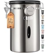 Veken Coffee Canister, 39OZ Large, Airtight Stainless Steel Food Storage Container for 2.2lbs Cof...