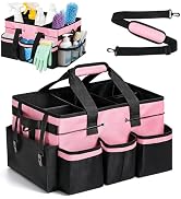 Wearable Large Cleaning Caddy Bag with Dividers, Household Cleaning Caddy for Cleaning Supplies O...