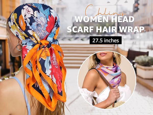 Head Scarf for Women Like Silk Hair Bandana Satin Scarf for Hair Wrapping Beach Head Wrap