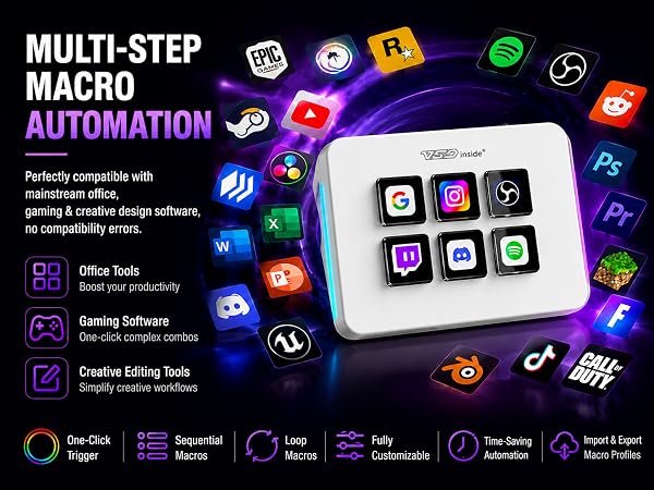 streaming deck stream macro pad keypad keyboard key custom programmable gaming shortcut customized