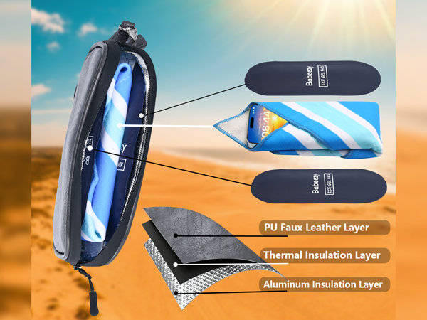 babeezy cell phone insulated pouch for overheating cool pack for phone in sun