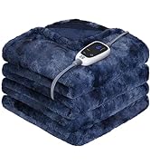 SEALY Electric Blanket Heated Throw, Faux Fur Heating Blanket with 6 Heat Settings & 2-10 Hours A...