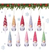 Christmas Tree Hanging Gnomes Ornaments, 10 PCS Swedish Handmade Plush Gnomes Santa Elf Hanging H...