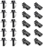 yorpyep 20 PCS Engine Cover Bolts, Bumper Fender Lining Push-Pull U-Clip, Metal Anti-Rust Retaine...