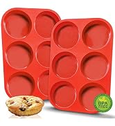 Walfos Premium Silicone Muffin Top Pan, Non-Stick Muffin Top Baking Pan, Prefect for Baking Cake,...