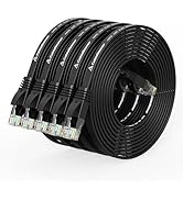 Cat 6 Ethernet Cable 10 ft (5 Pack) (at a Cat5e Price but Higher Bandwidth) Flat Internet Network...