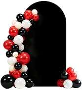 7.2FT Black Arch Backdrop Cover, Spandex Arch Cover Stretchy Backdrop for Wedding, Balloon Arch B...