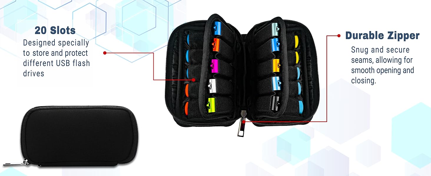 Flash Drive Case 20 Slots USB Storage Case