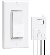 TREEWELL Wireless Light Switch and Receiver Kit, Decorator Rocker Switch | 200FT Long Range RF Re...