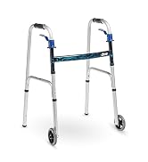 Drive Medical 10226-1 Trigger Release Folding Walker, Brushed Steel