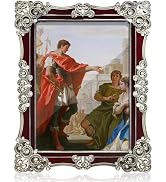 DUENPY 5x7 Metal Picture Frame Made of High Definition Glass for Wall or Tabletop Display Photo F...