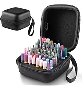 MelodySusie 64-Holes Nail Drill Bit Holder, Portable Dustproof Case, Black | 3/32" Bits, Large Ca...