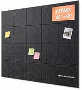 Large Cork Board for Walls 60" x 48",20 Pack Felt Bulletin Board with Pushpin,Felt Wall Tiles Pin...