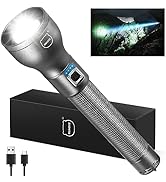 MIAOKE 250,000 Flashlights High Lumens, IPX7 & Zoomable XHP-90 Led Super Bright Rechargeable Flas...