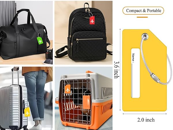 Silicone Luggage Tag wiSilicone Luggage Tag th Name ID Card Perfect to Quickly Spot Luggage Suitcase
