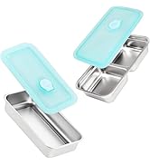 Ehigta Eco-Friendly Stainless Steel Snack Containers, 2 Pack Grab and Go Snack Containers Reusabl...