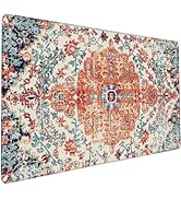 Large Gaming Mouse Pad for Desk, Boho Style Design Carpet Desk Mat for Desktop, Non-Slip Rubber B...