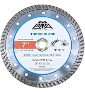 Benchmark Abrasives 7" Turbo Diamond Blade with Steel Core, Saw Blades for Angle Grinder, Cutting...