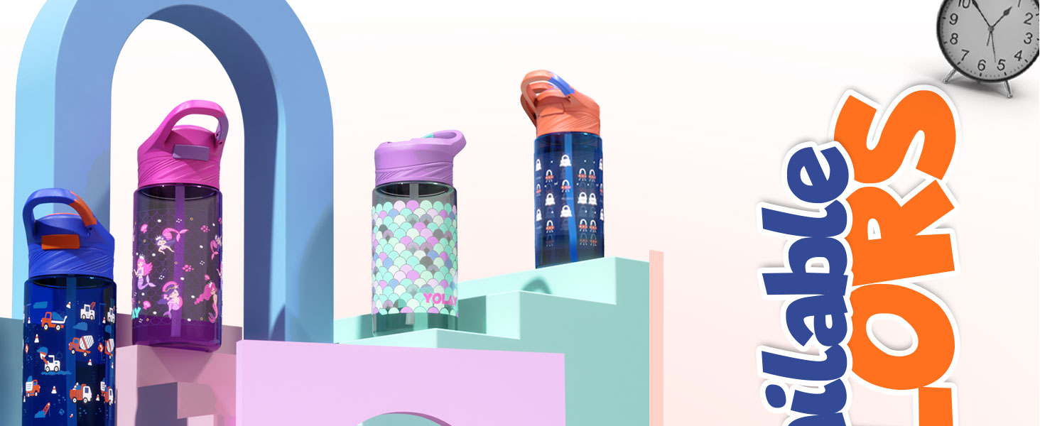 Kids water bottle, leak proof kids water bottle, kids bottle with lid, water bottle for school